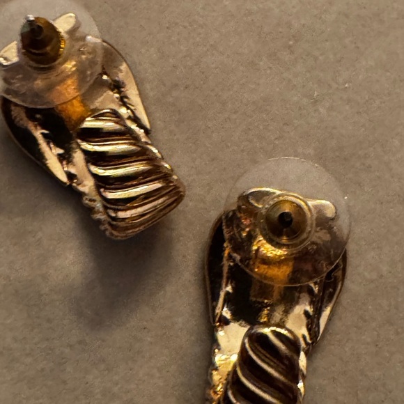 Anthropologie Gold Tone and Pave Women's Earrings - Picture 5 of 6